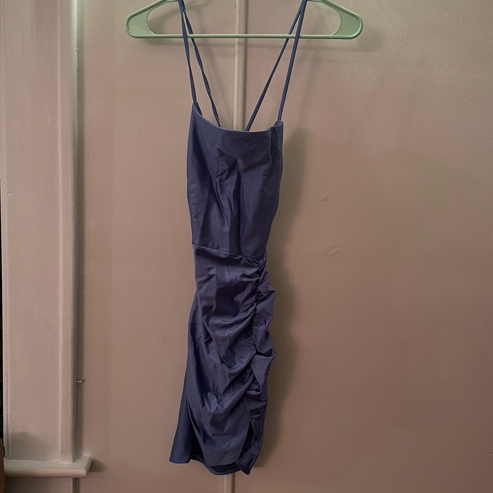 blue/purple mini dress